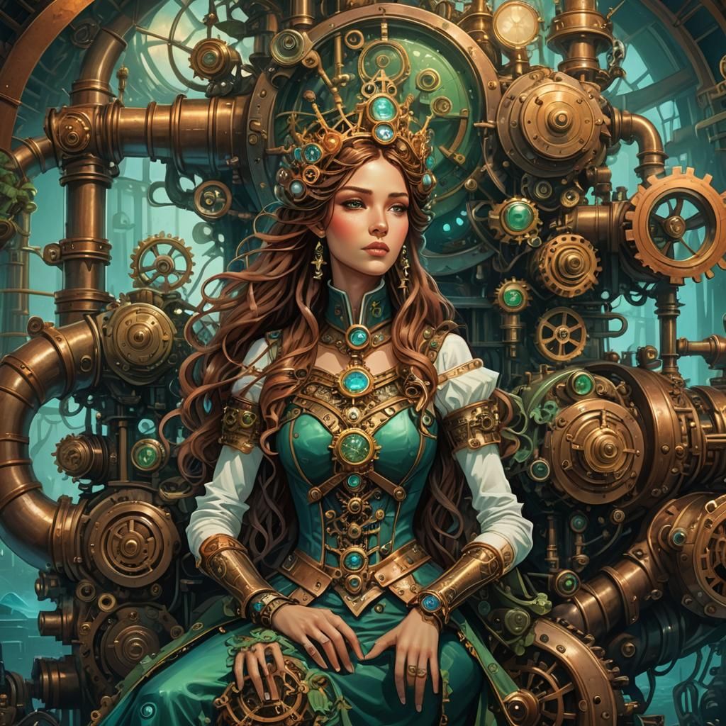 Steampunk Goddess of the Oceanic Engine