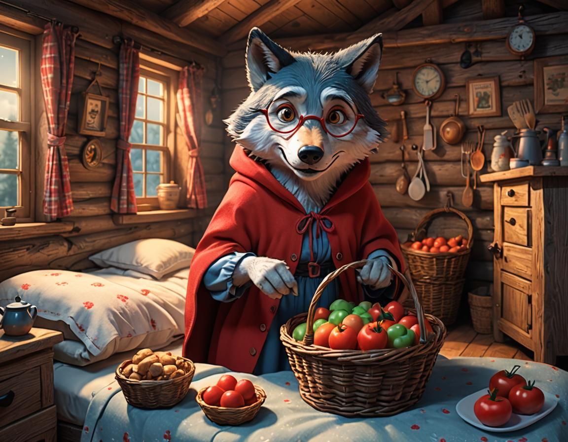 Little Red Riding Hood and the Wolf in Bed