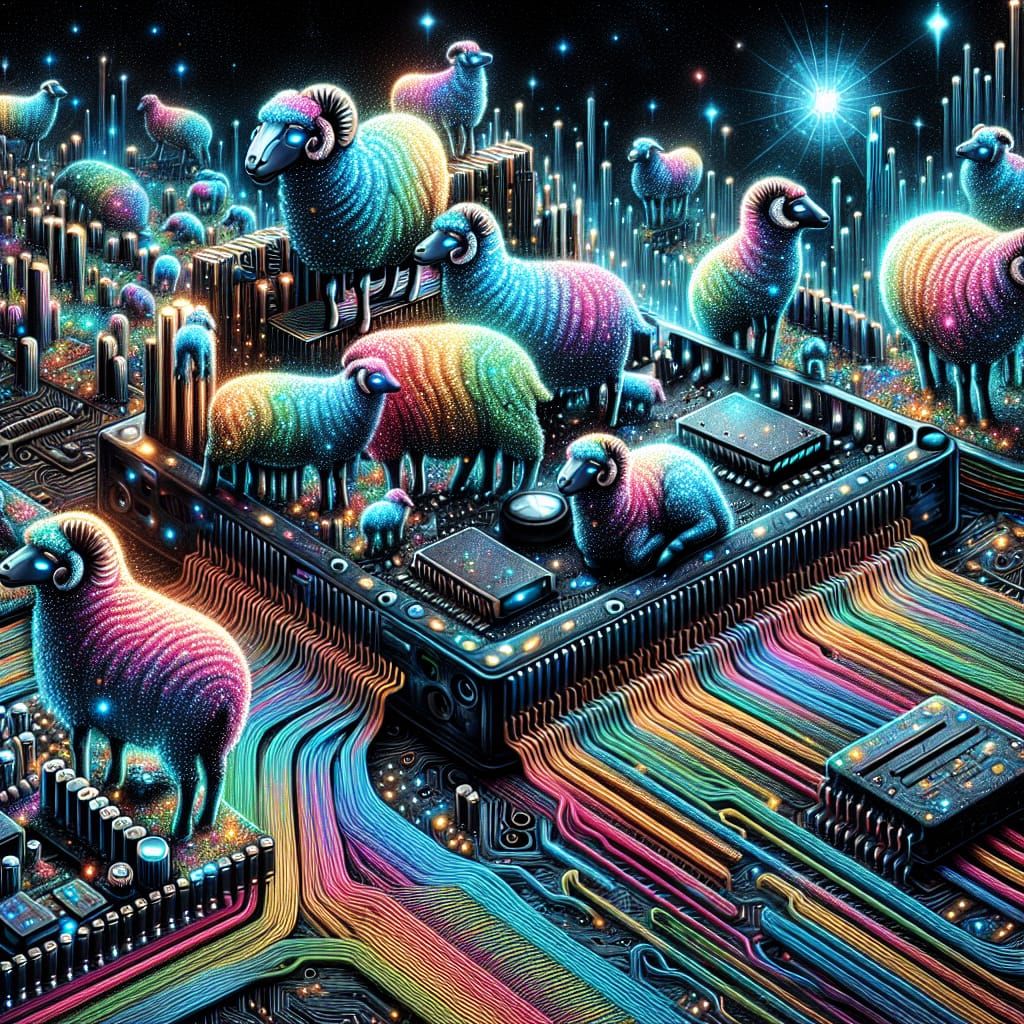 Bioluminescent Robot Sheep Graze in Electronic Field