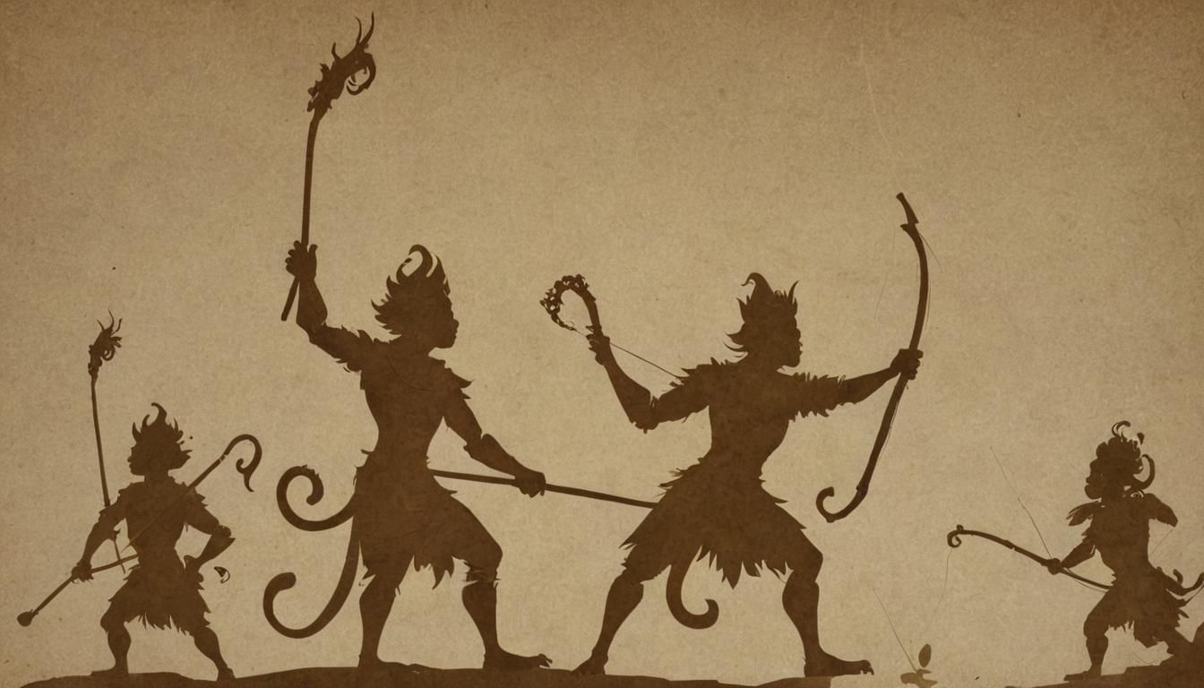 Monkey King Silhouette Animation in Golden Ratio