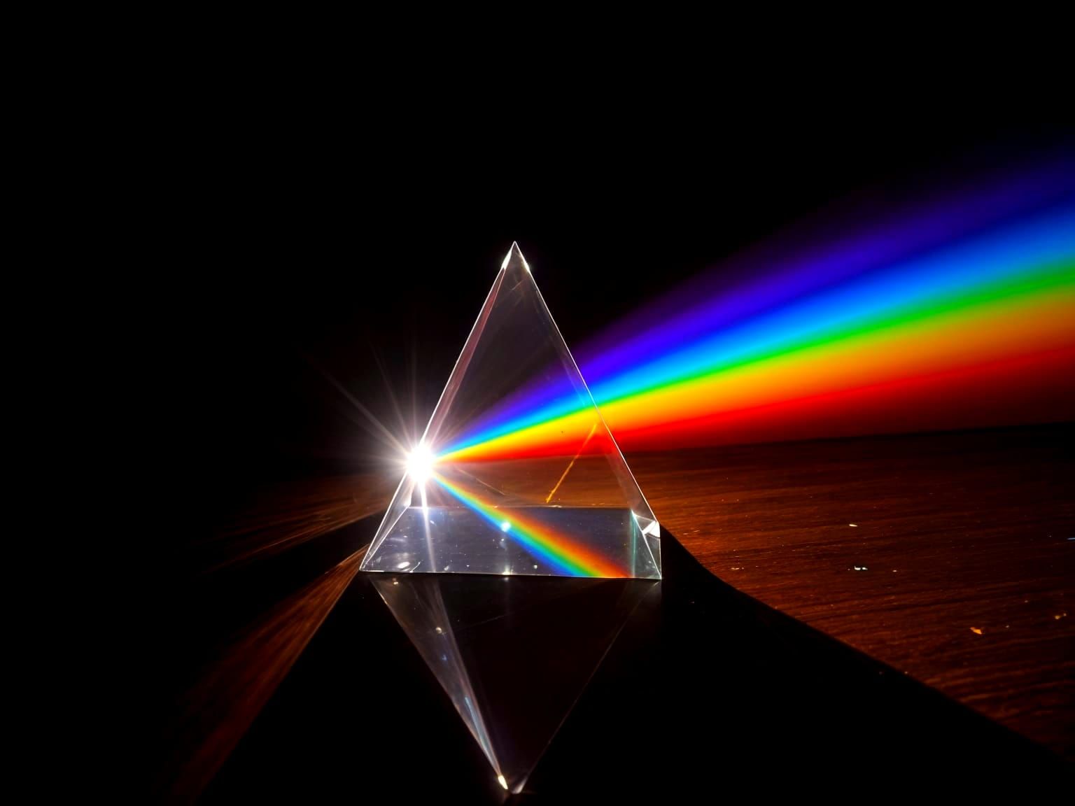 Light Refraction Through a Prism Reveals Rainbow