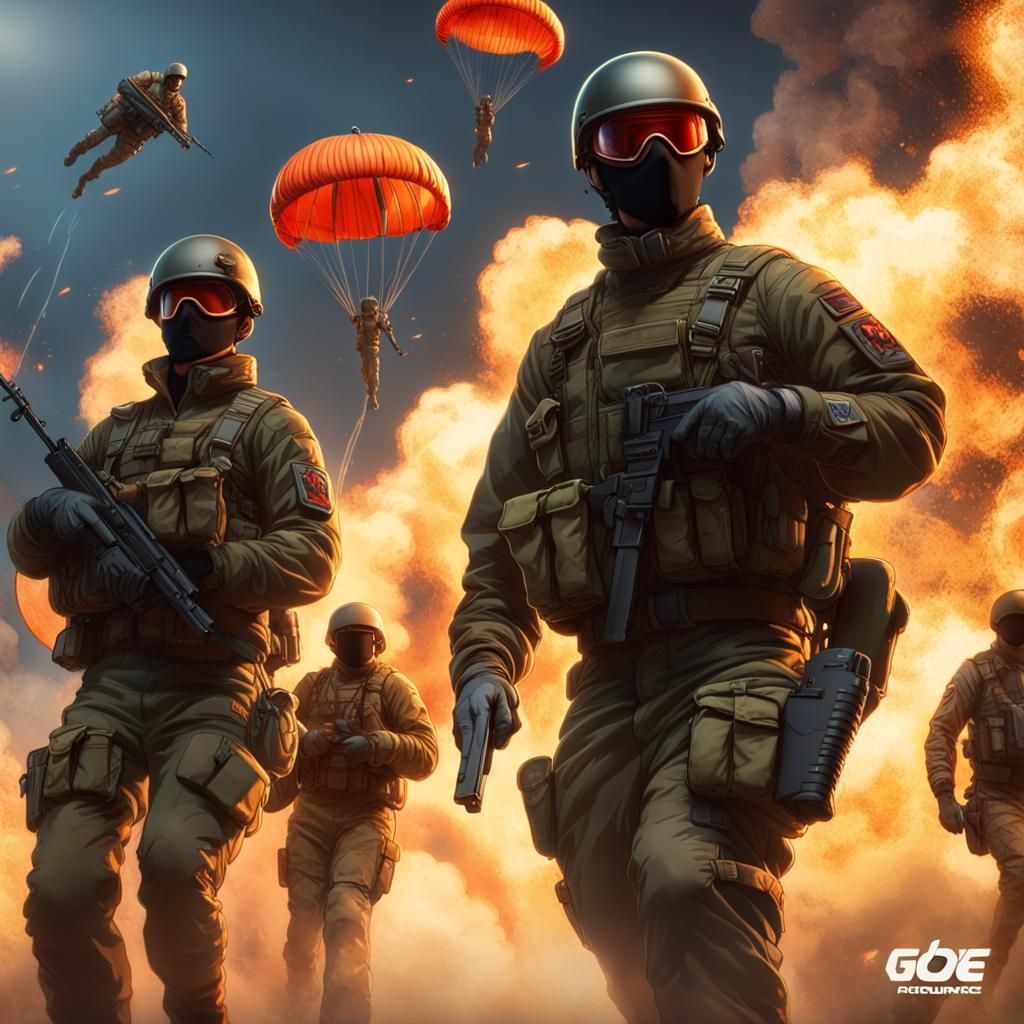 G.I. Joe Paratroopers in Dramatic Action