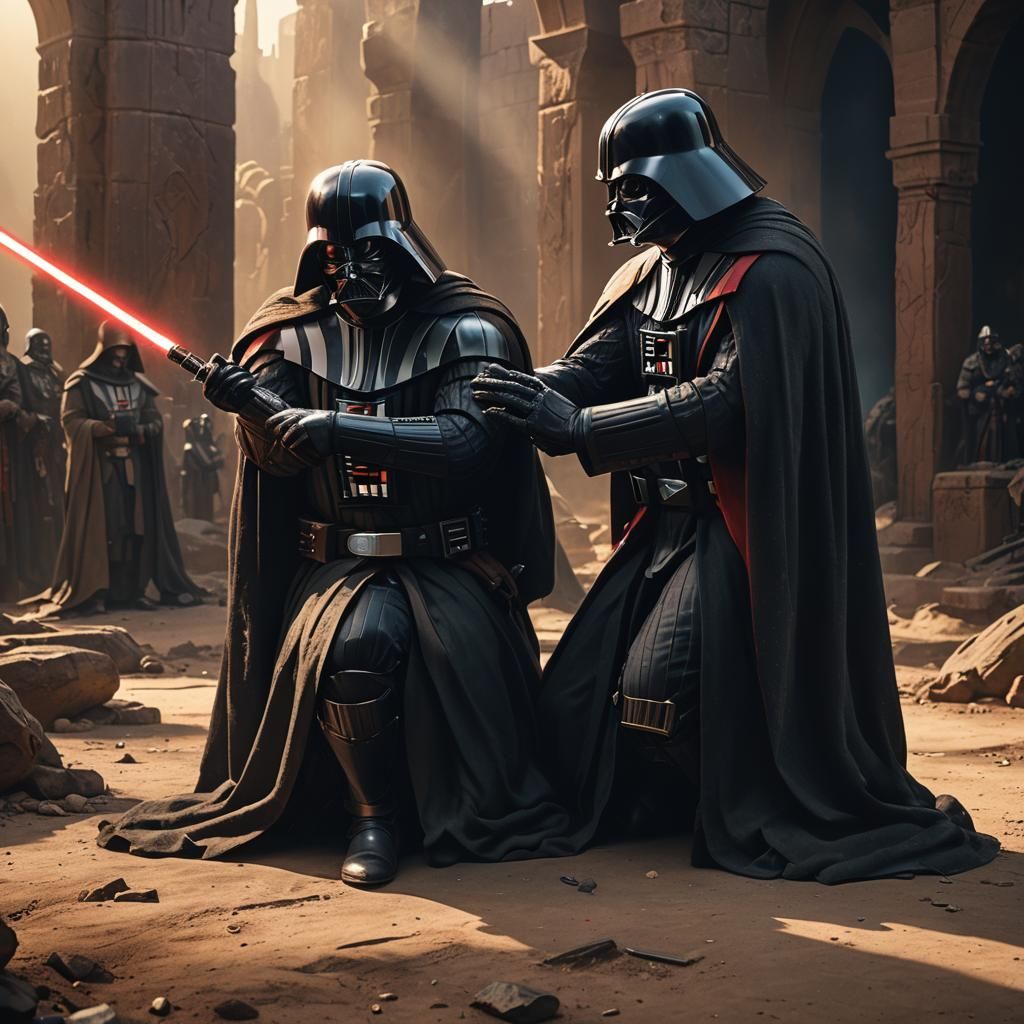 Darth Vader Kneels Before Christ: Epic Fantasy Art