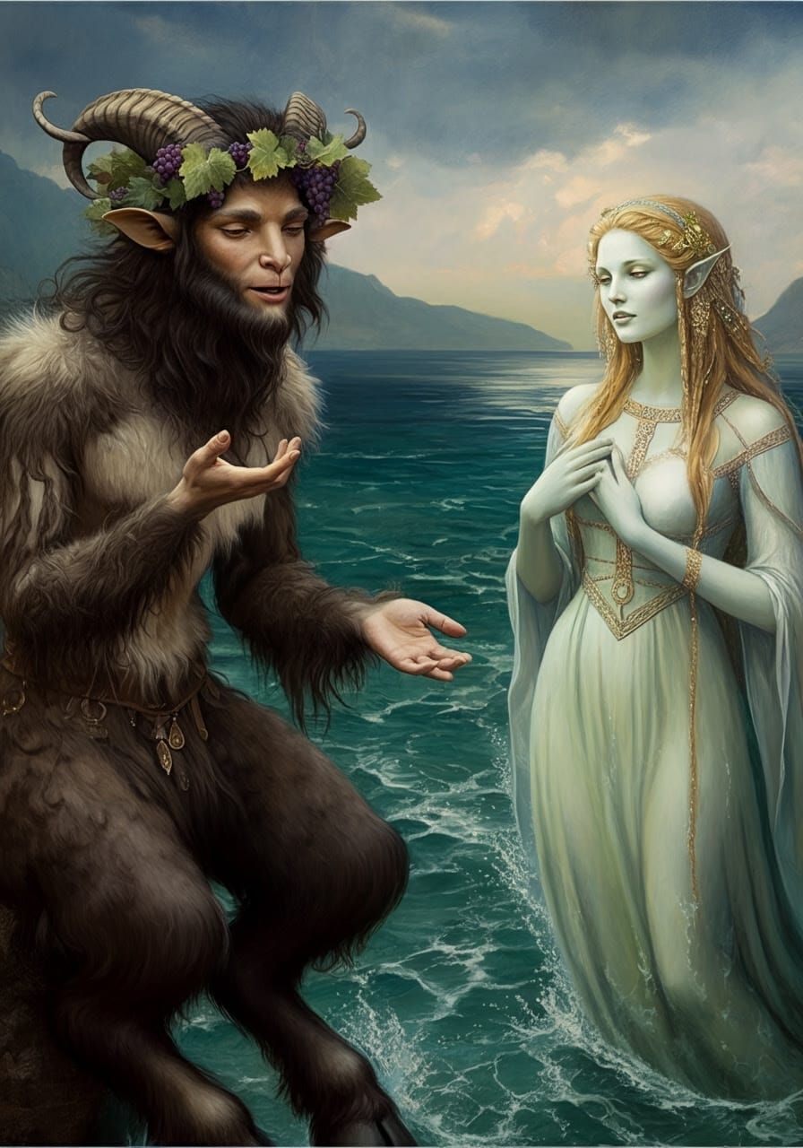 the satyr serenades the water spirit