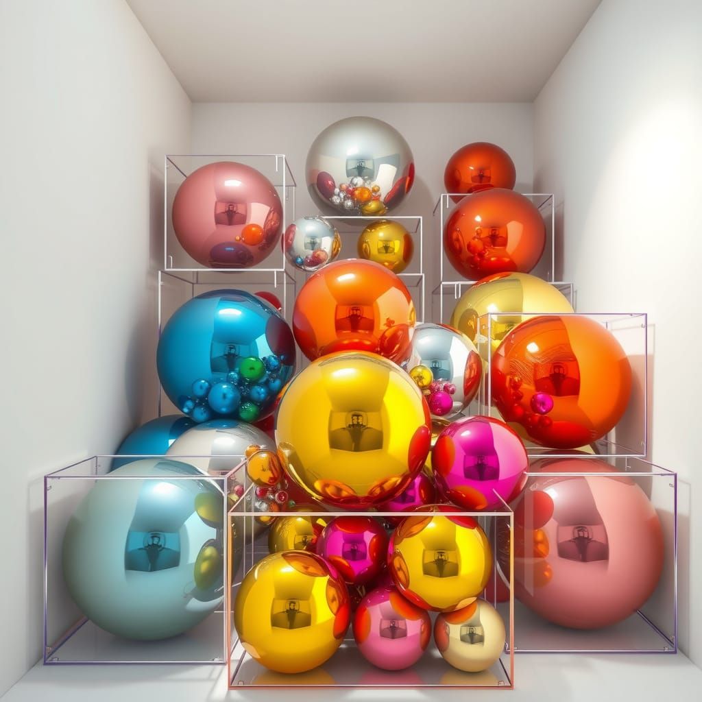 High Resolution Chrome Spheres in White Cases