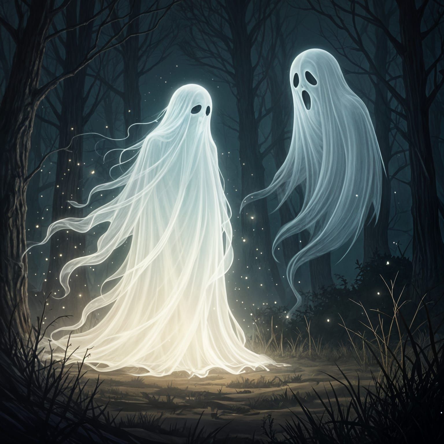 Ethereal Being of Light Encountering a Ghost