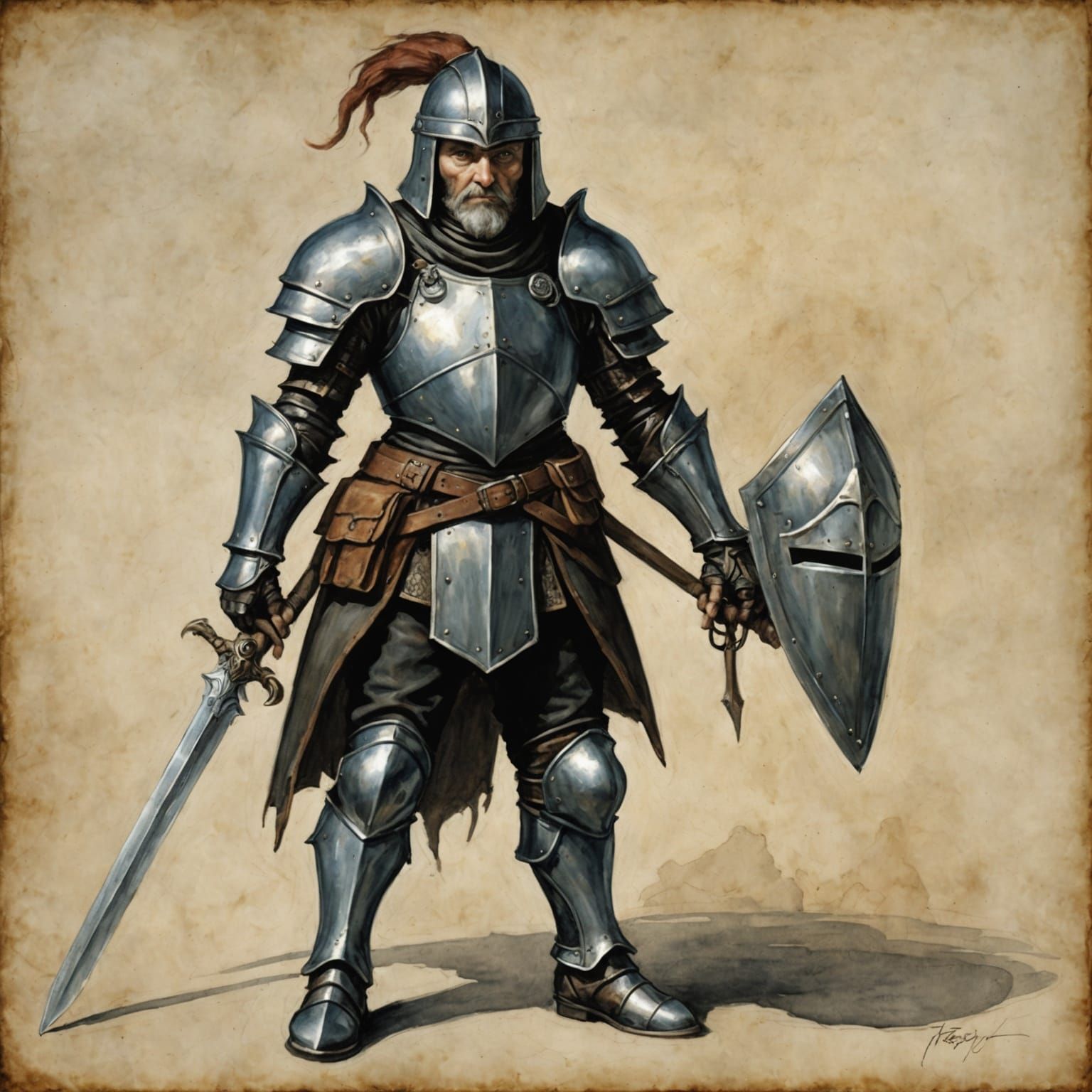 Hill Dwarf Rider Portrait in El Greco Style