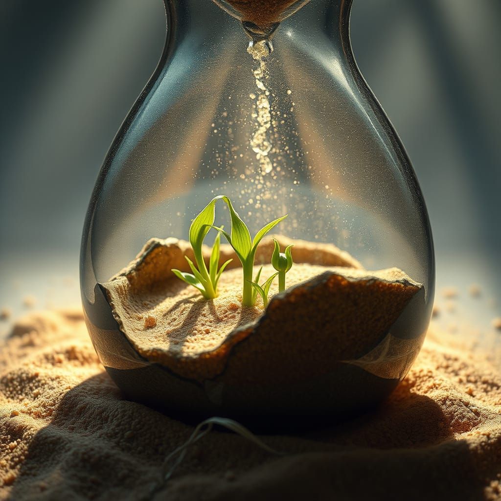 Hourglass of Time Lost, New Life Emerges
