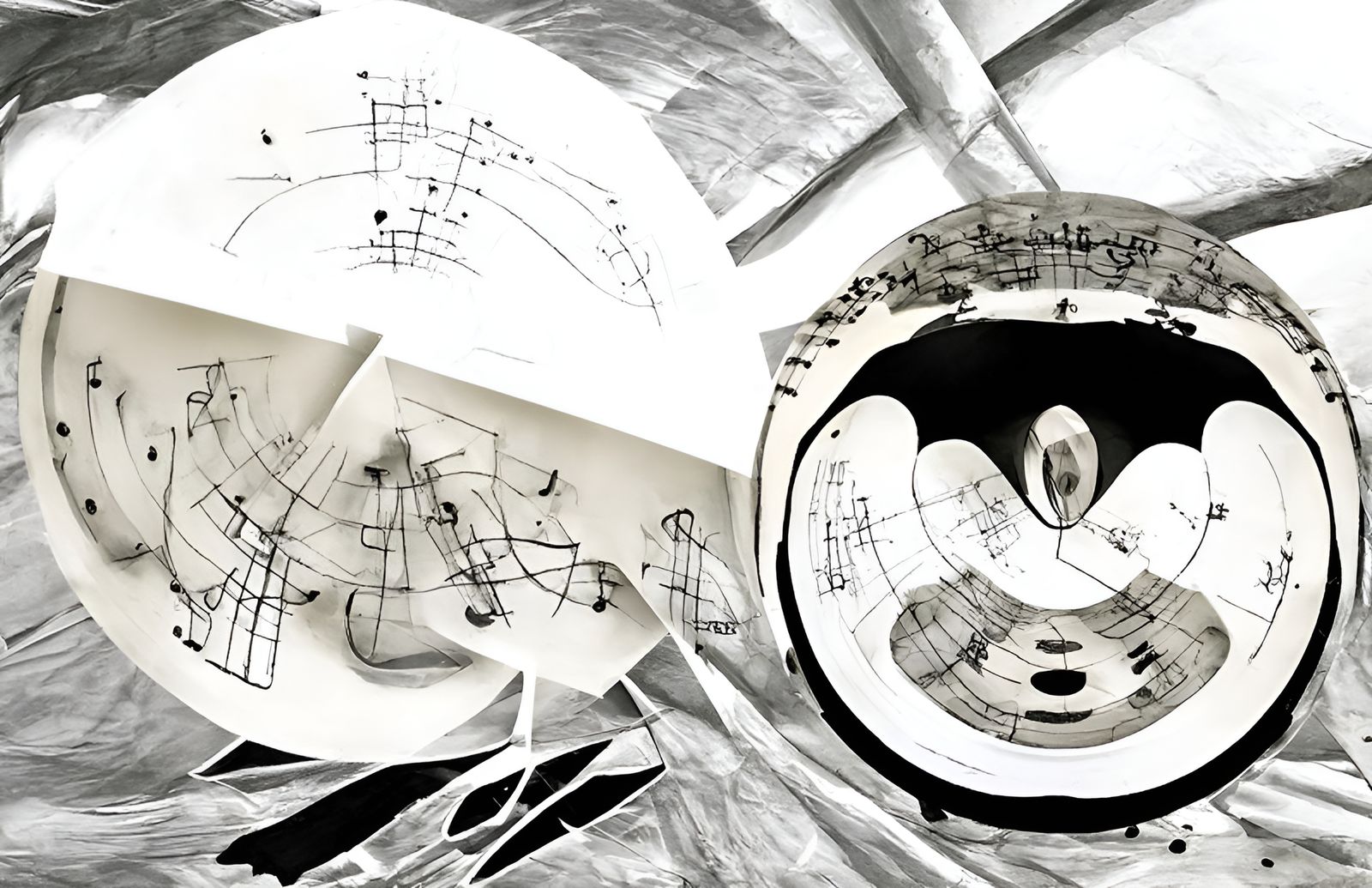 Detailed Diagram of Music, Anatomy and Math in 3D