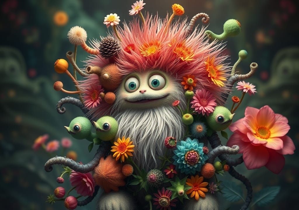Playful Hybrid Fauna and Flora in Digital Art