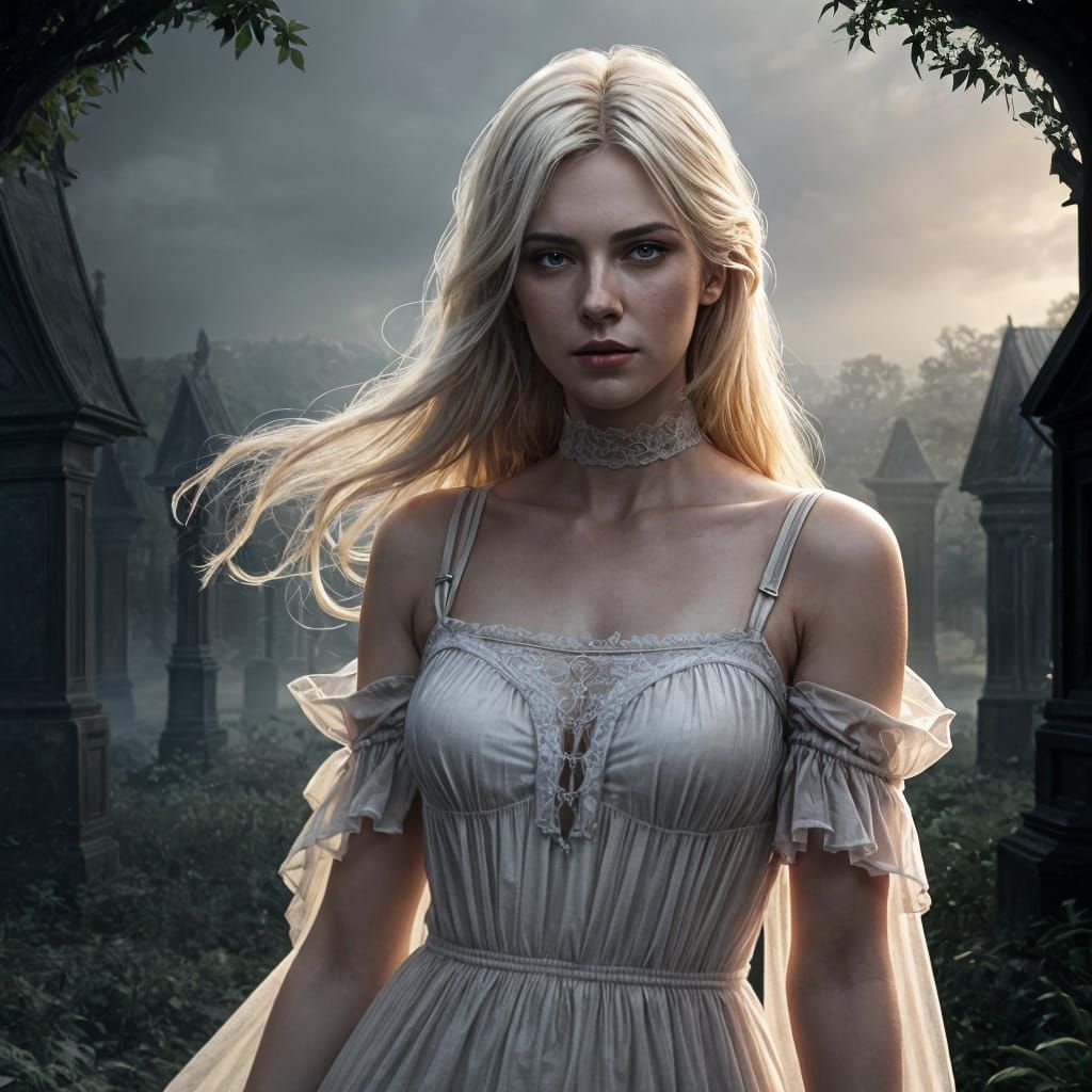 Vampire's Grasp: Gothic Graveyard Portrait in 8K