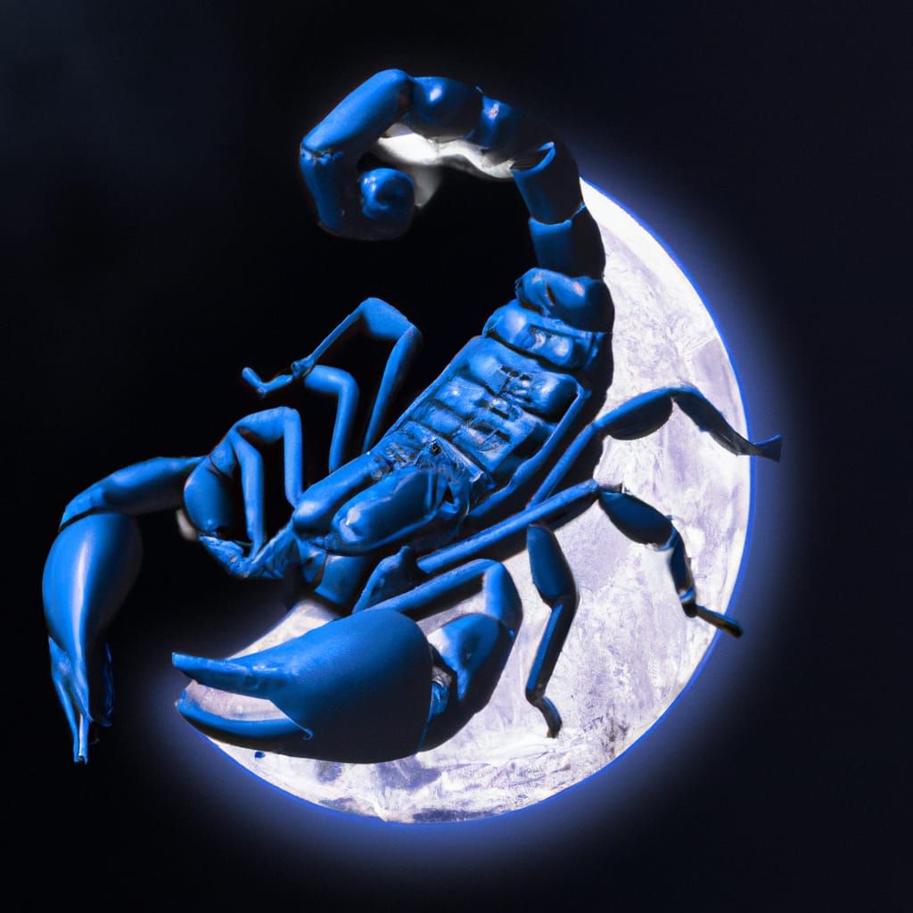 Neon Space Scorpion on the Moon in Hyperrealism