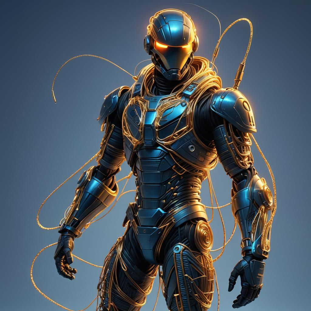 Heroic String Soldier in Pixar-Style 3D Digital Art