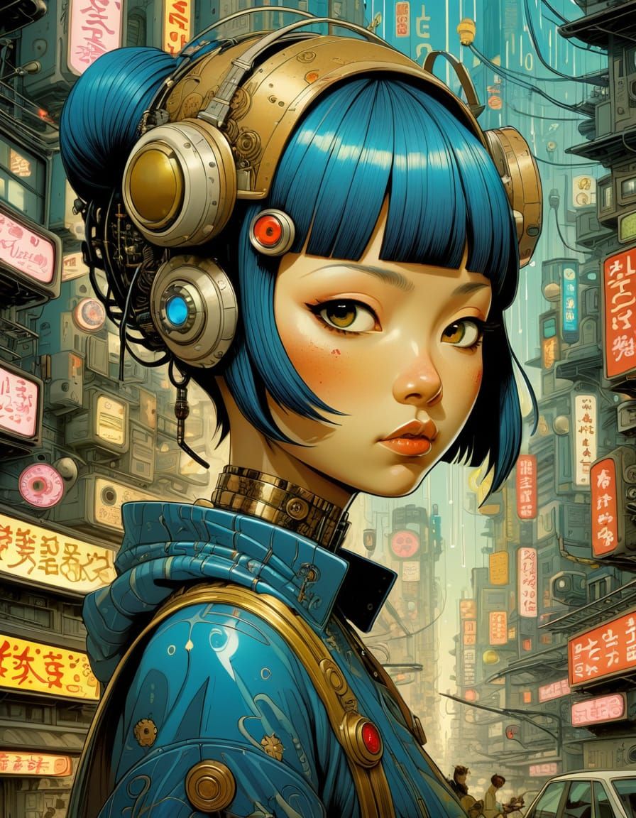 Cyberpunk Cityscape in Neon Hues