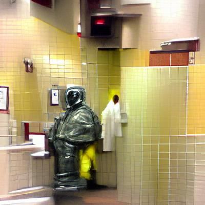Hazmat Suit Encounter in Public Restroom