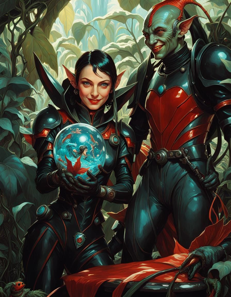 Goblin Scientists in Art Nouveau Style