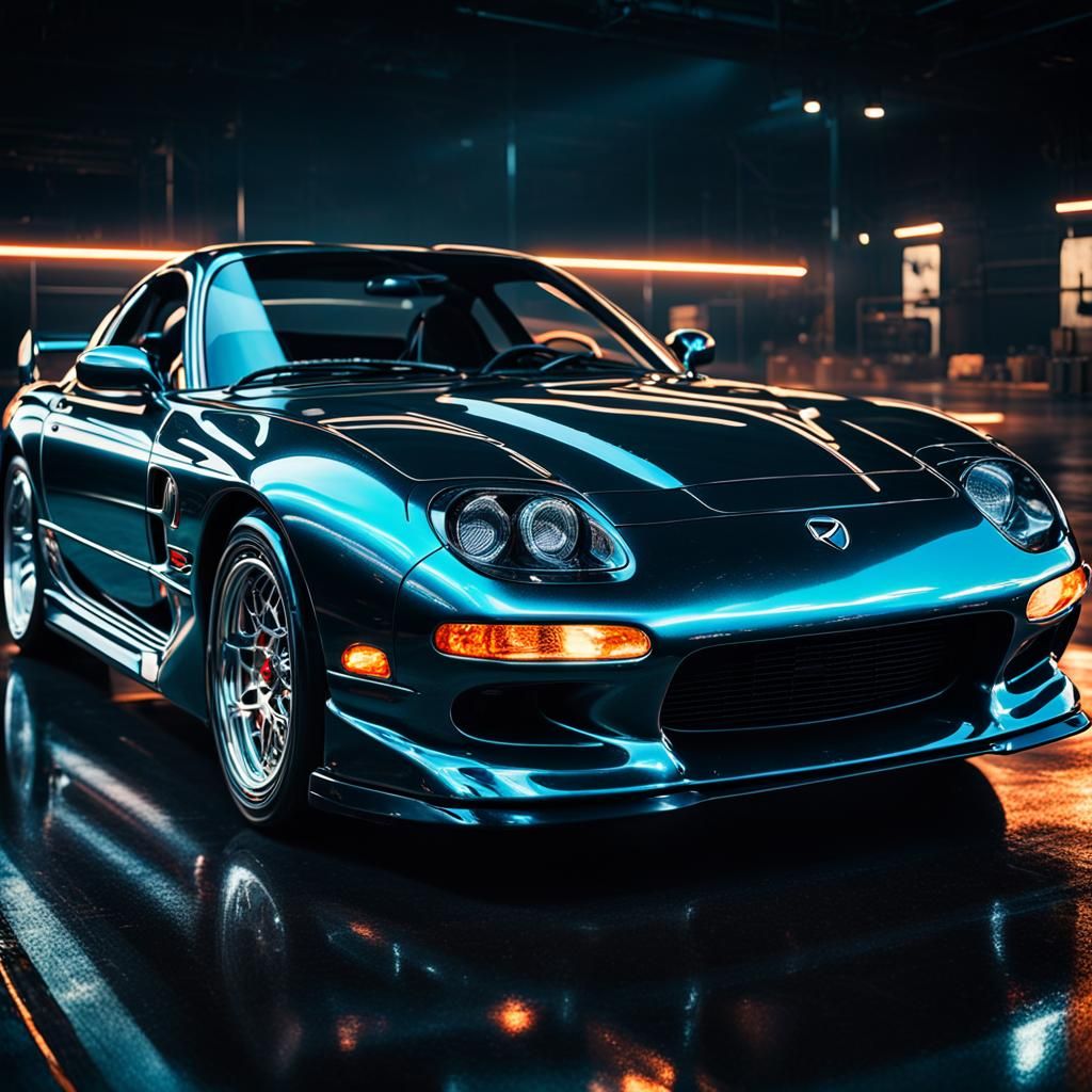 Sleek RX-7 Car in Hyper-Realistic Detail