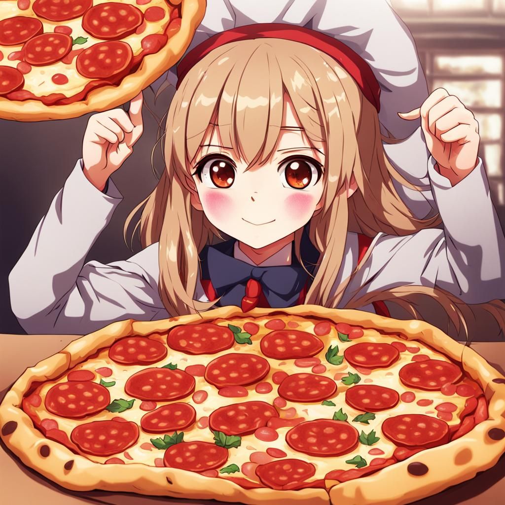 Anime Girl: Pepperoni Pizza Personified