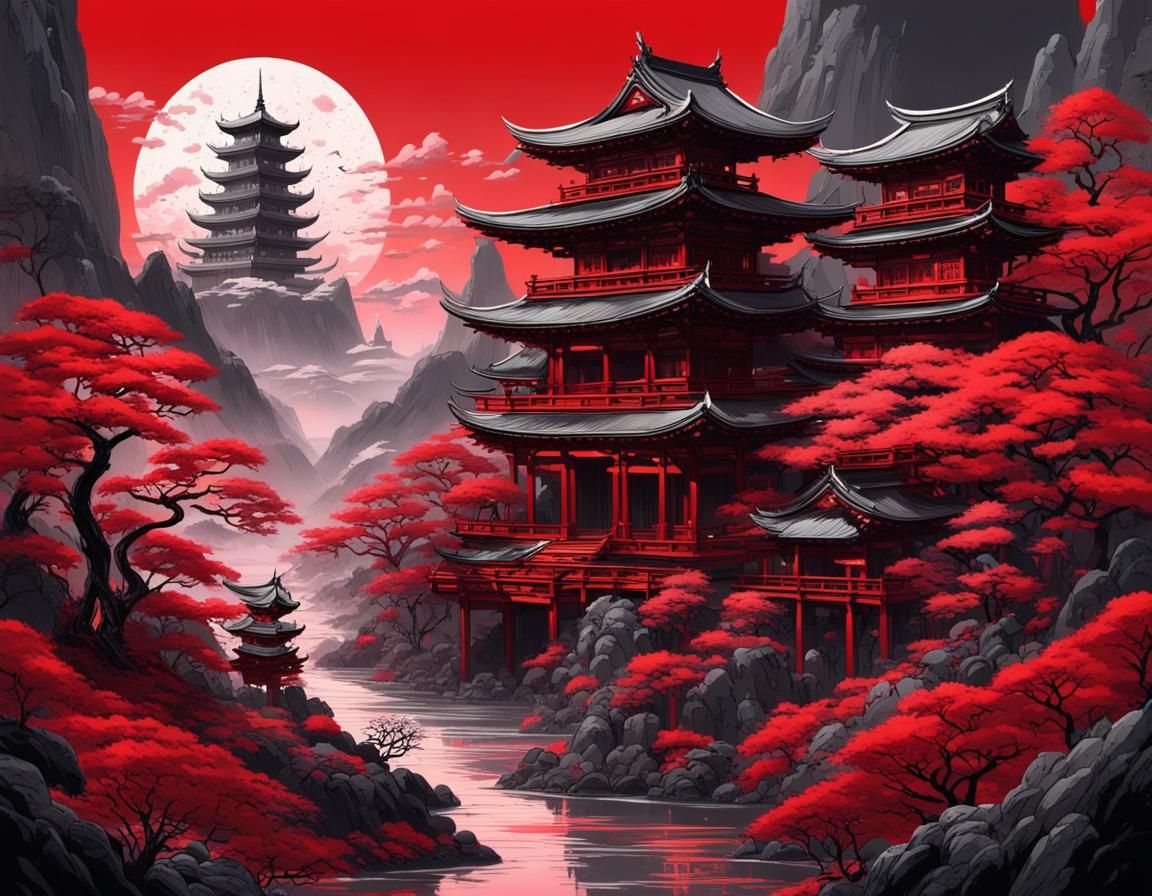 Japanese Fantasy Landscape Concept Art