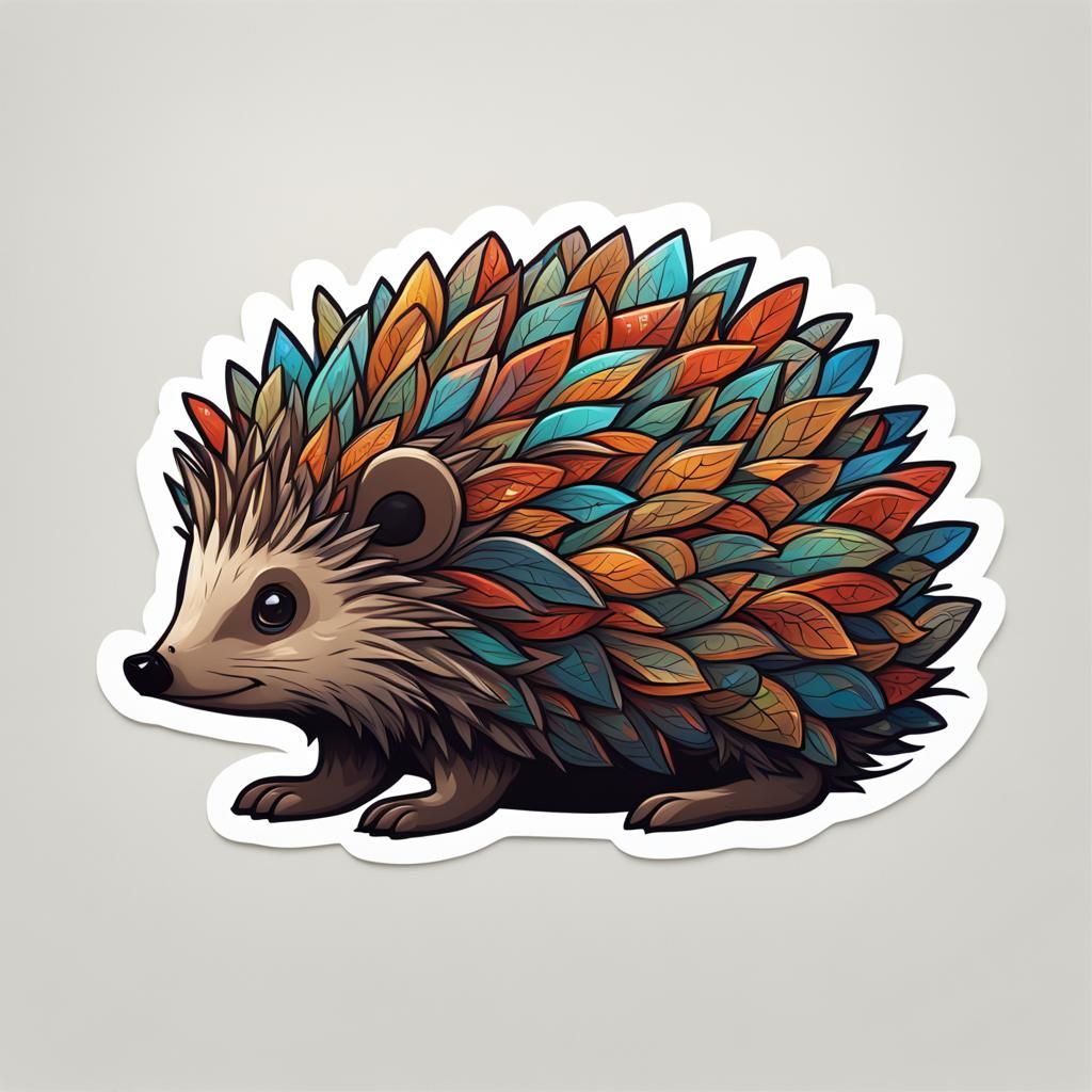 Hedgehog Sticker Inspired by First Nations Art