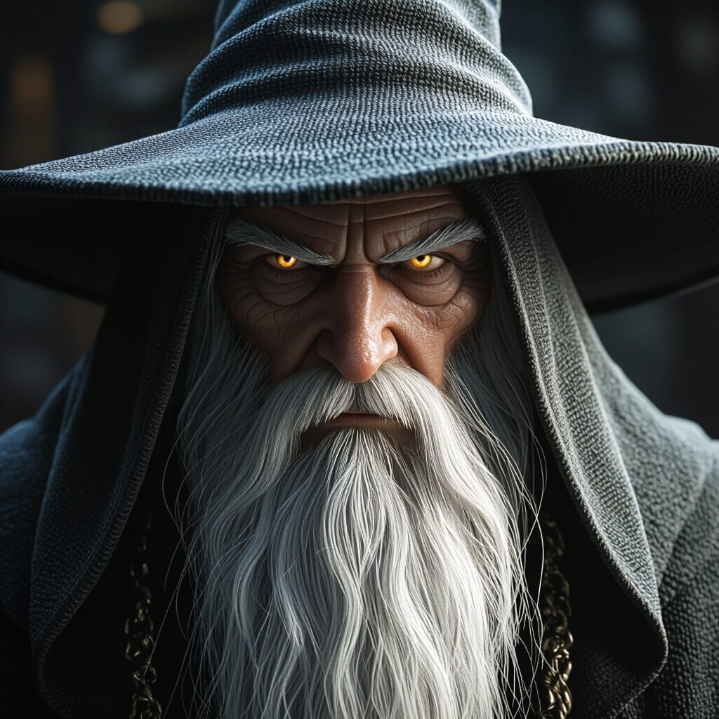 Wizard Portrait in Hyperrealistic Cinematic Style