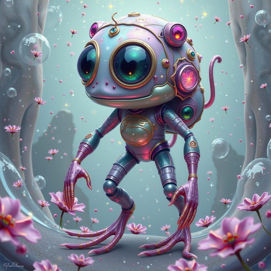 Surreal Fae-Inspired Painting of an Alien Frog Astronaut in ...