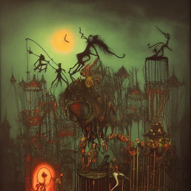Gothic Steampunk Night Circus: A Fantasy Dream