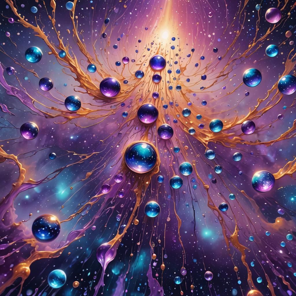 Cosmic Tears: An Astral Illustration in Mixed Media