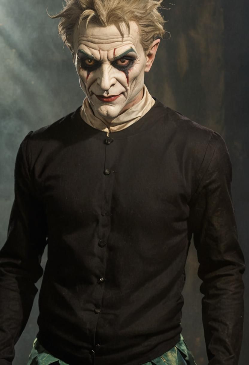 Macabre Jester Marionette in Golden Light