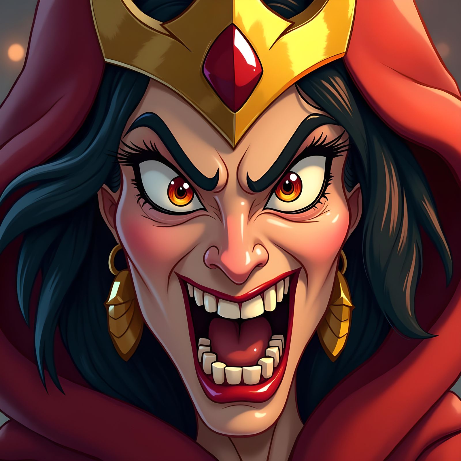 Angry CGI Cartoon Queen Portrait