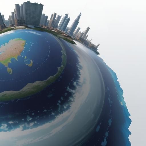 Surreal 1920s Globe Planet in Space