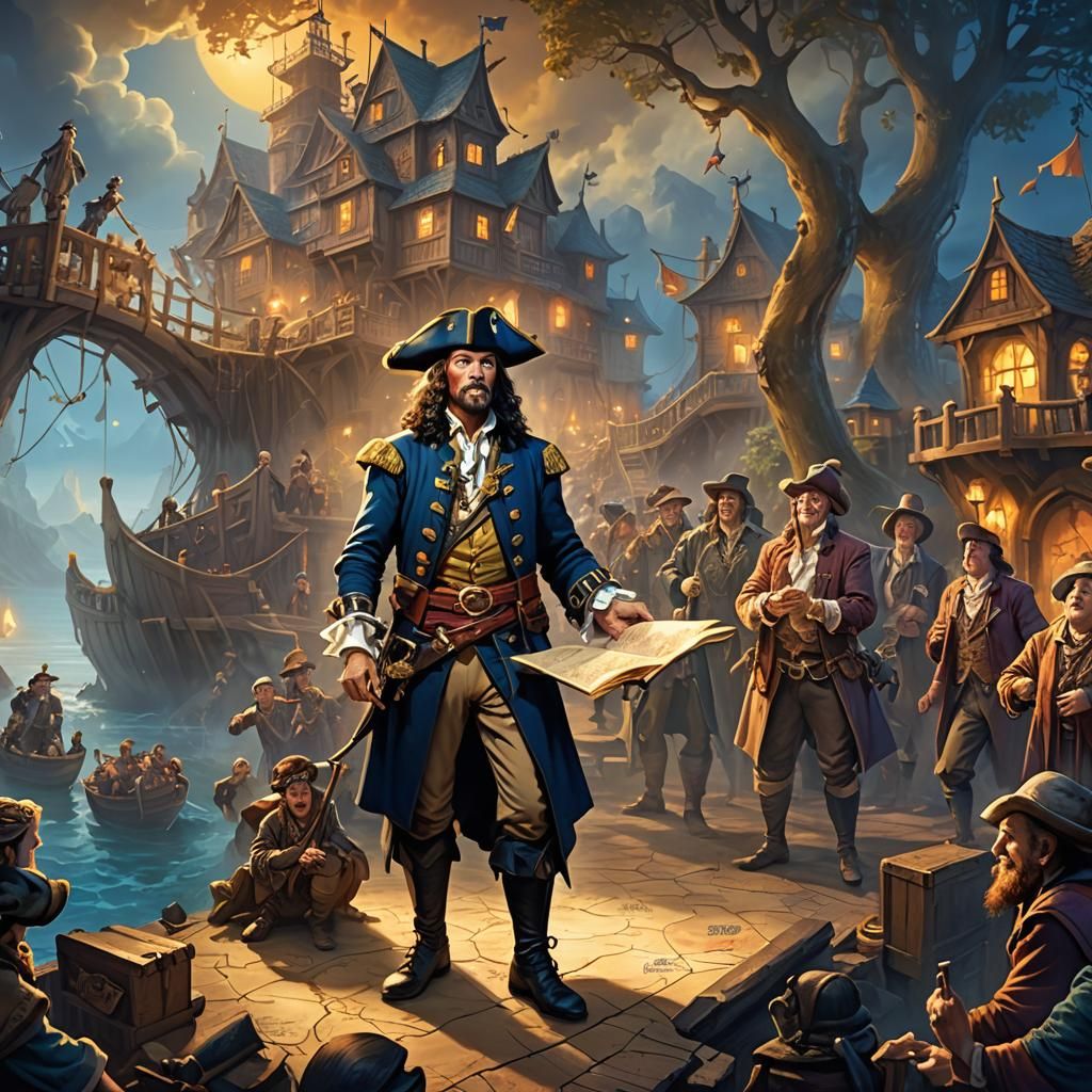 Long John Silver in Fantasy Pantomime Scene