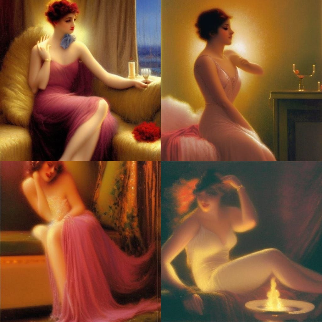 Elegant Woman Portrait in Romantic Style