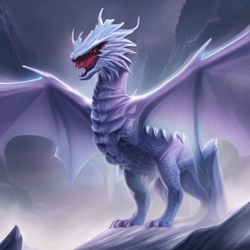 Detailed Baby Ice Dragon Fantasy Concept Art