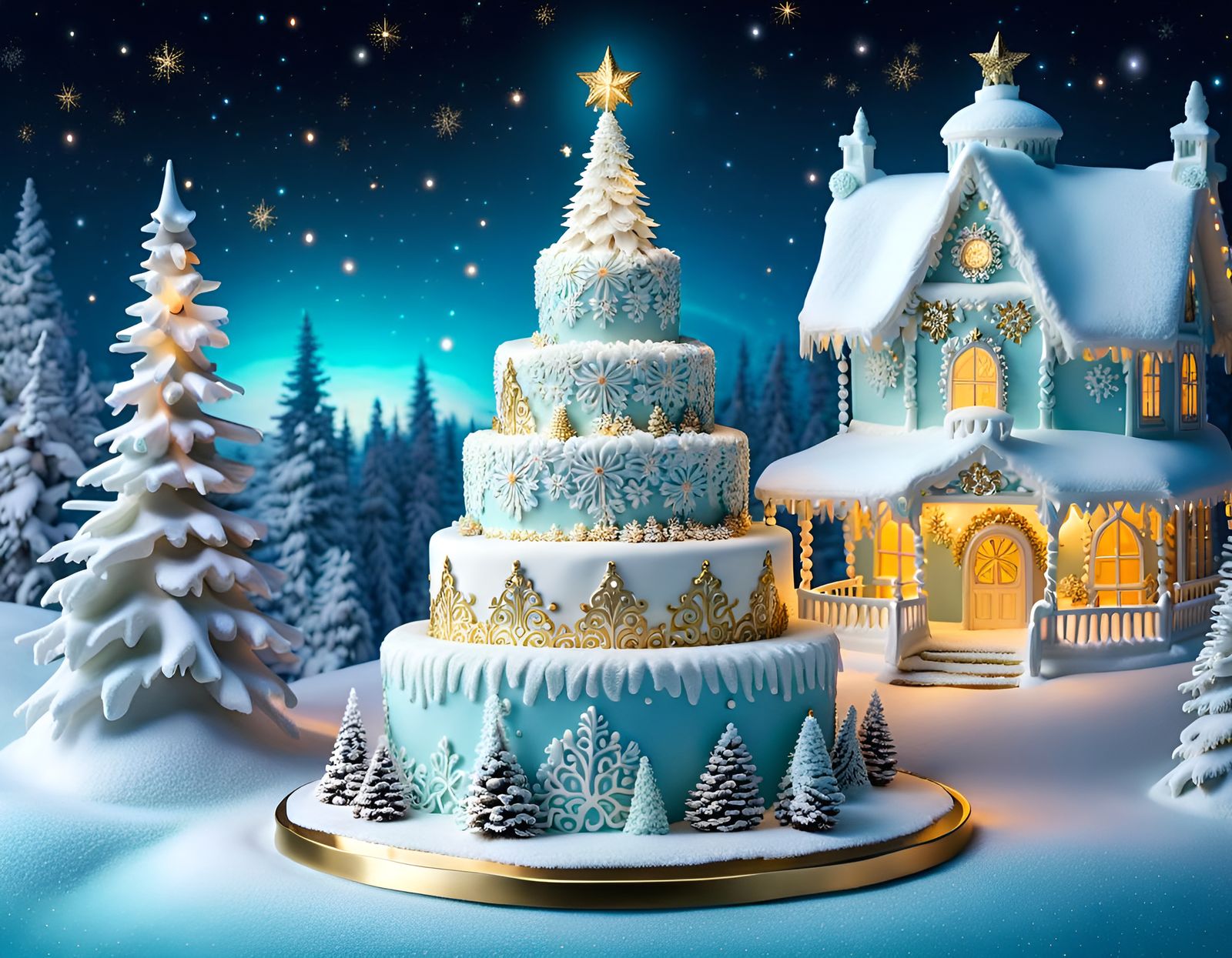Christmas tree Cake
