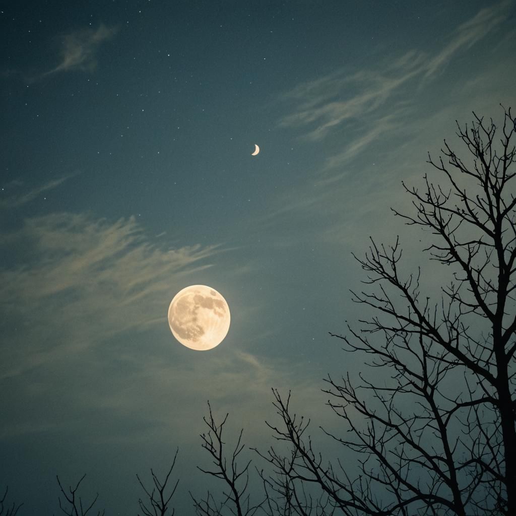 Full Moon in a Dark Sky, Cinematic Style