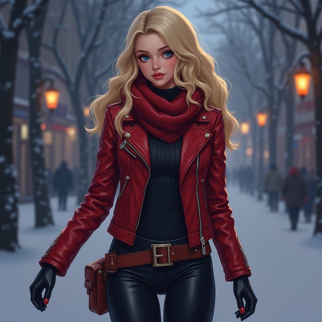 Kara Zor-El: Woman in Red Leather, Digital Art Style