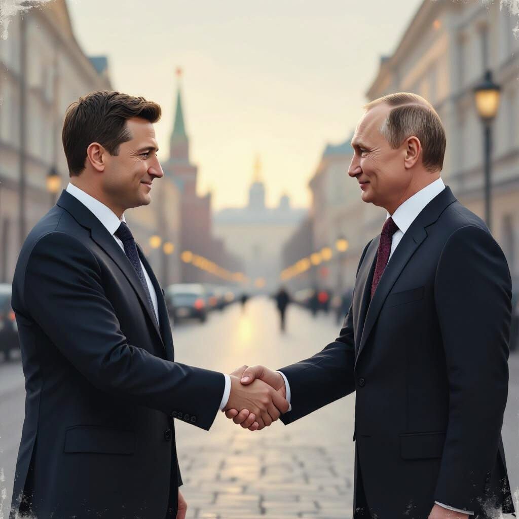 Zelensky and Putin Shake Hands in Hopeful Peace Declaration
