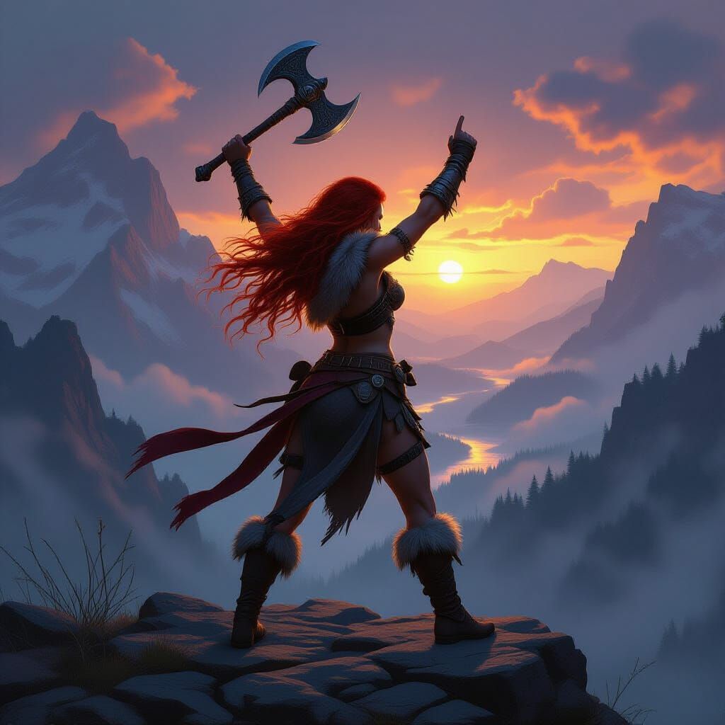 Fierce Barbarian Woman Concept Art