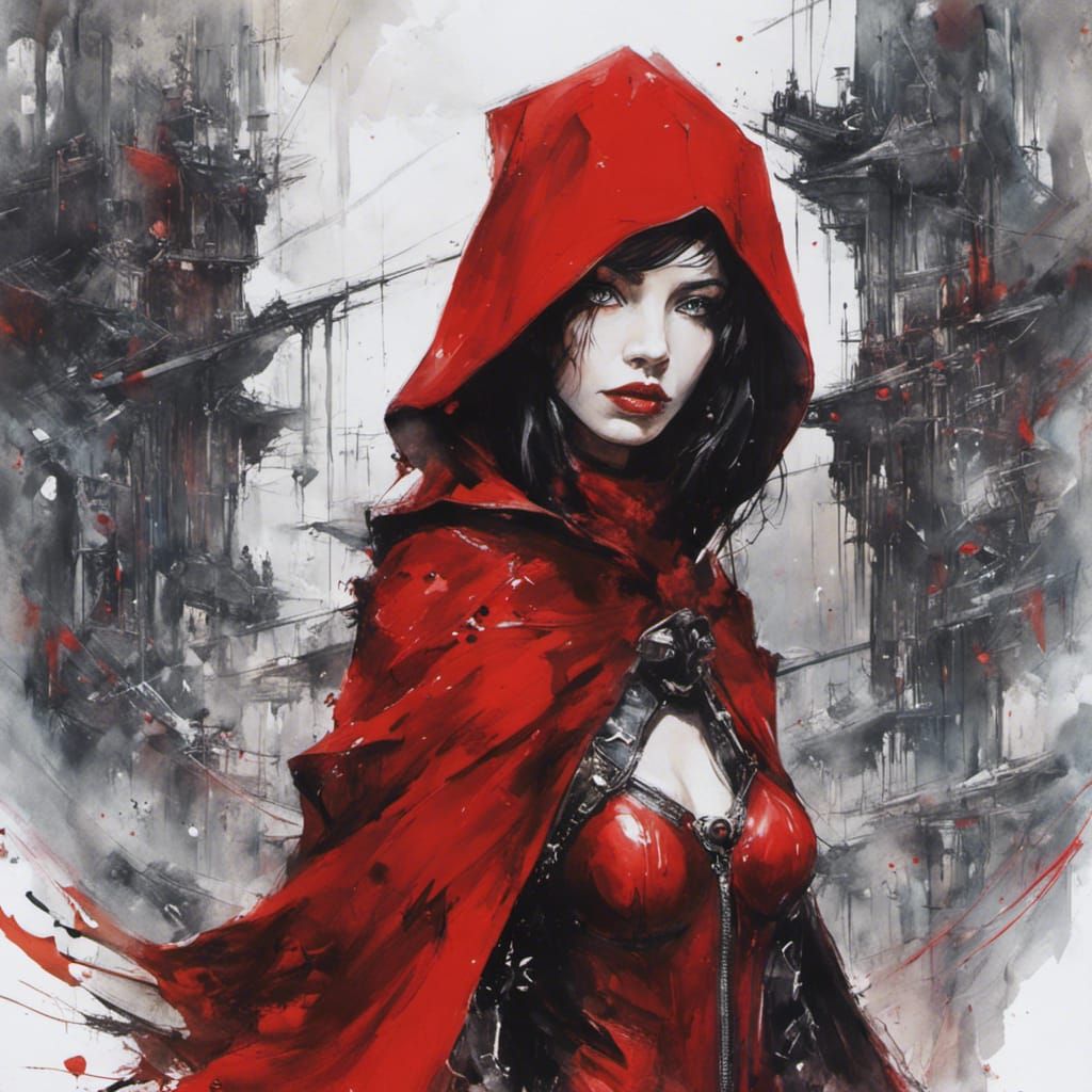 Cyber Gothic Little Red Riding Hood Portrait