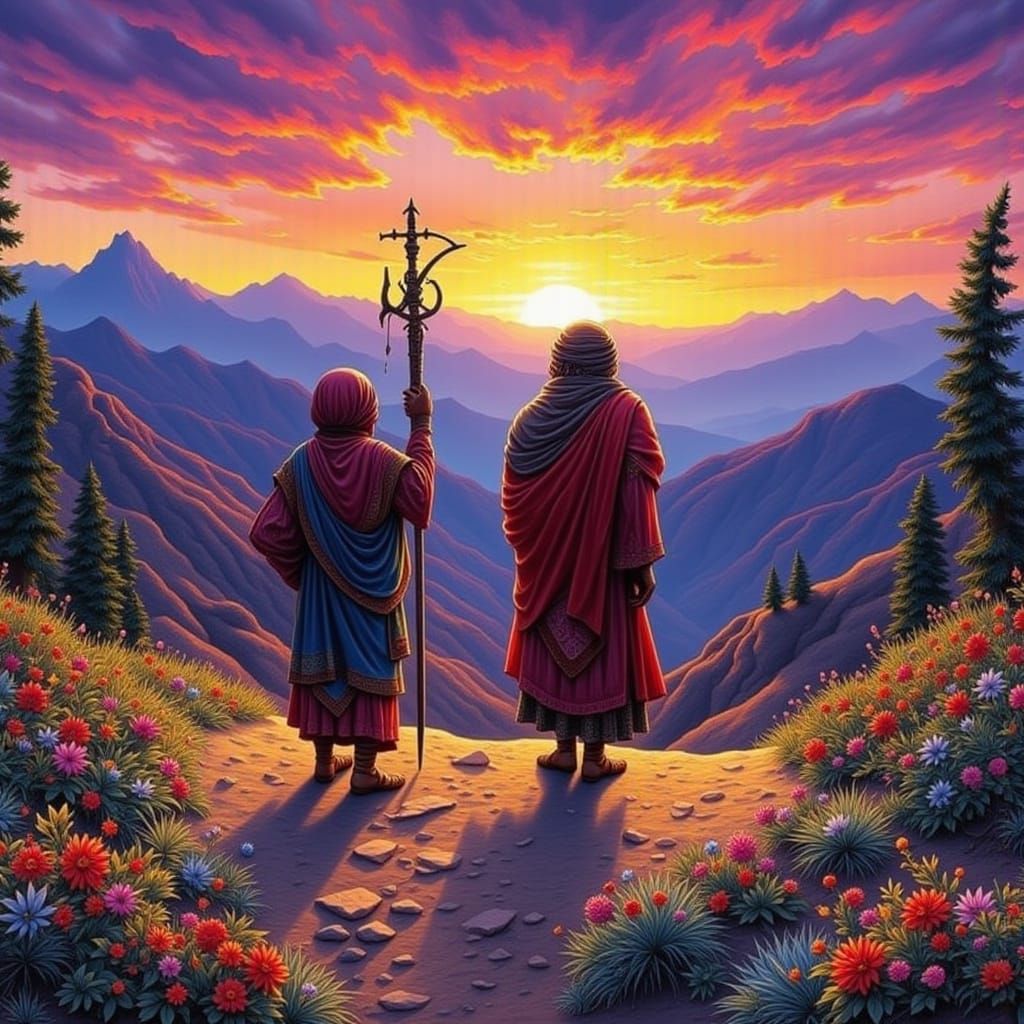 Abstract Geometric Art with Nomadic Influence