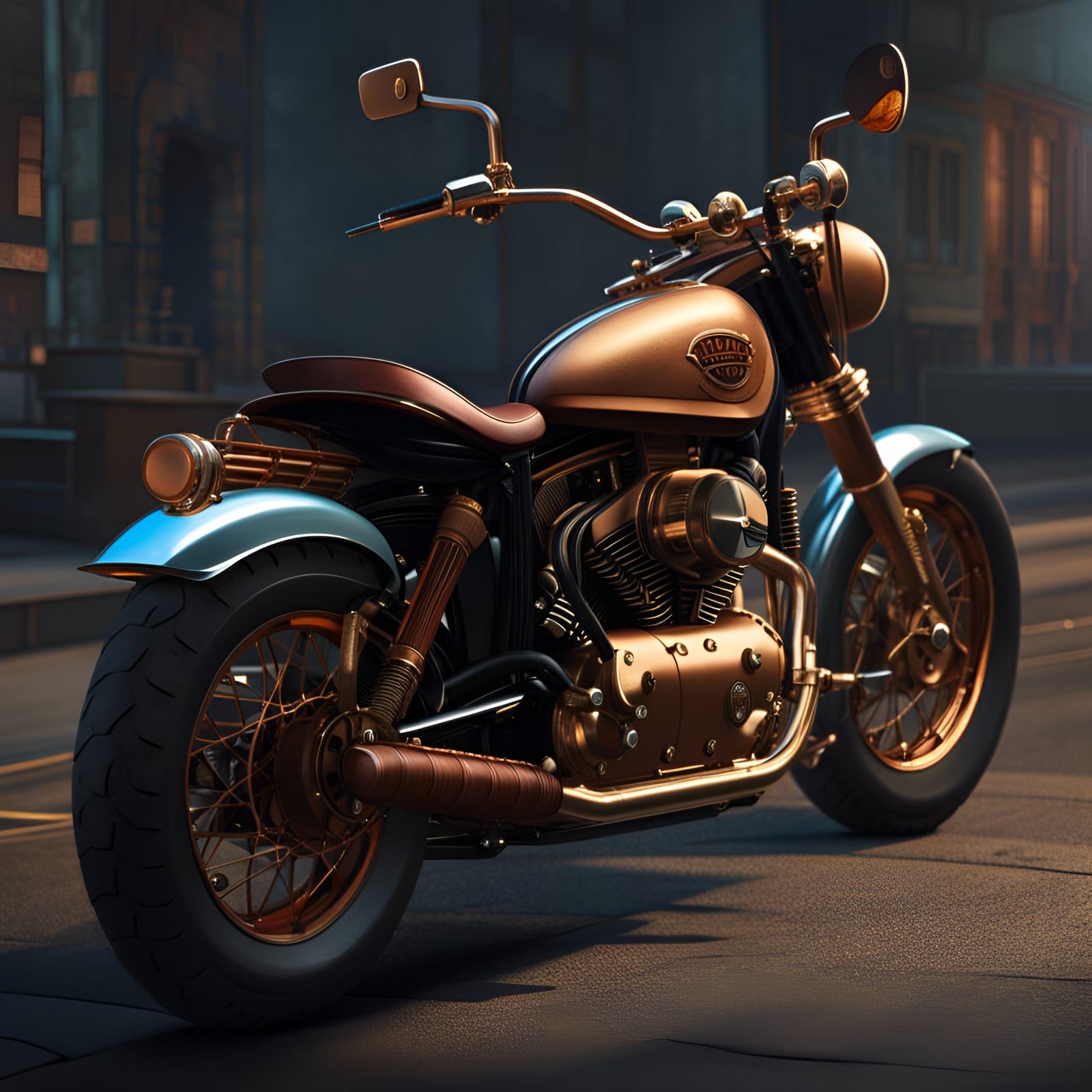 Vintage Harley Davidson Steampunk Engine: Artstation Paintin...