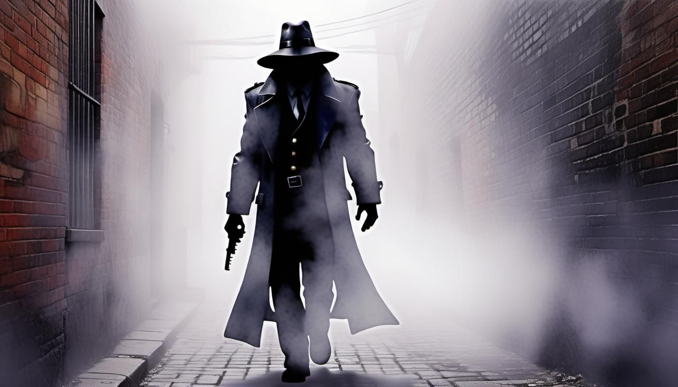 The Shadow in Digital Watercolor Comic Style