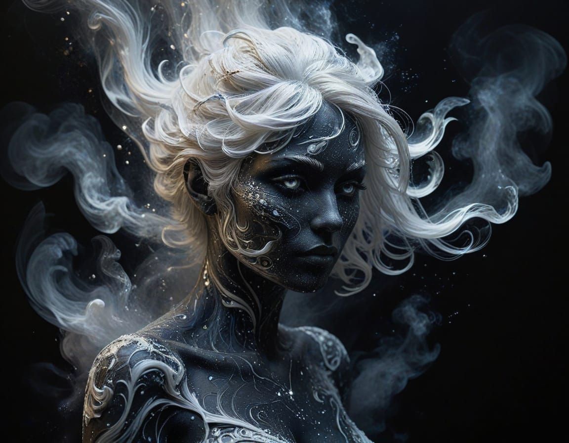 Ethereal Being Portrait as Impasto Oil Painting