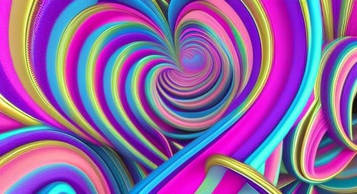 Swirly Pastel Hearts in Fantasy 3D Art