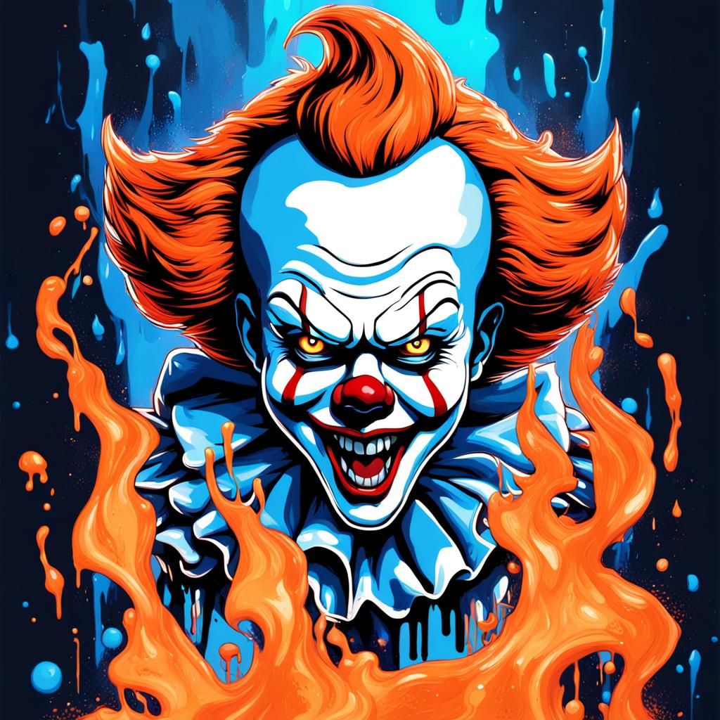 Genshin Impact Pennywise: Neon Graffiti Art