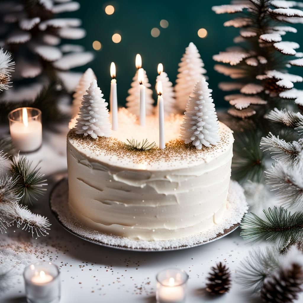 Glittering Winter Birthday Cake Celebration
