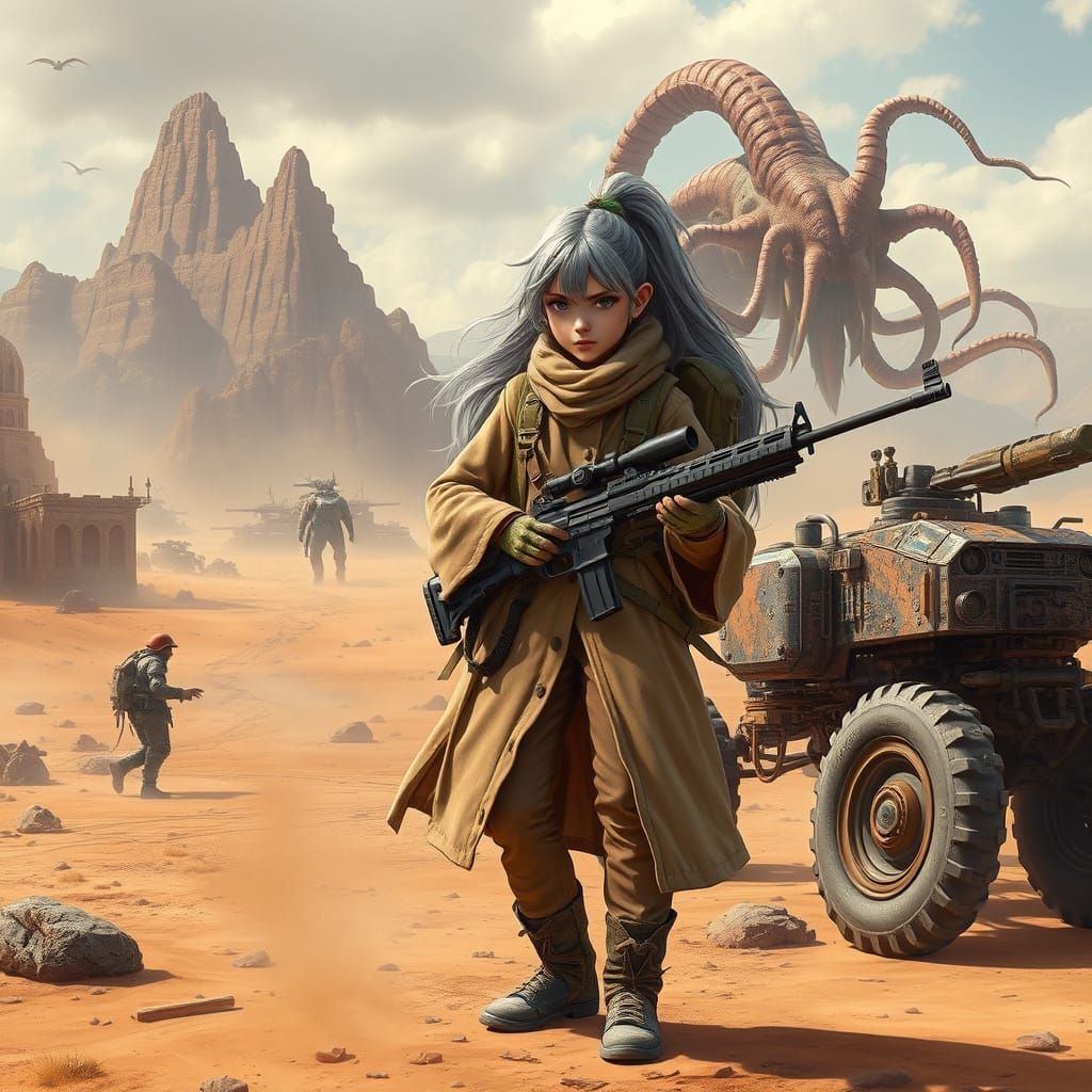 Nomadic Warrior in Desertpunk Apocalypse