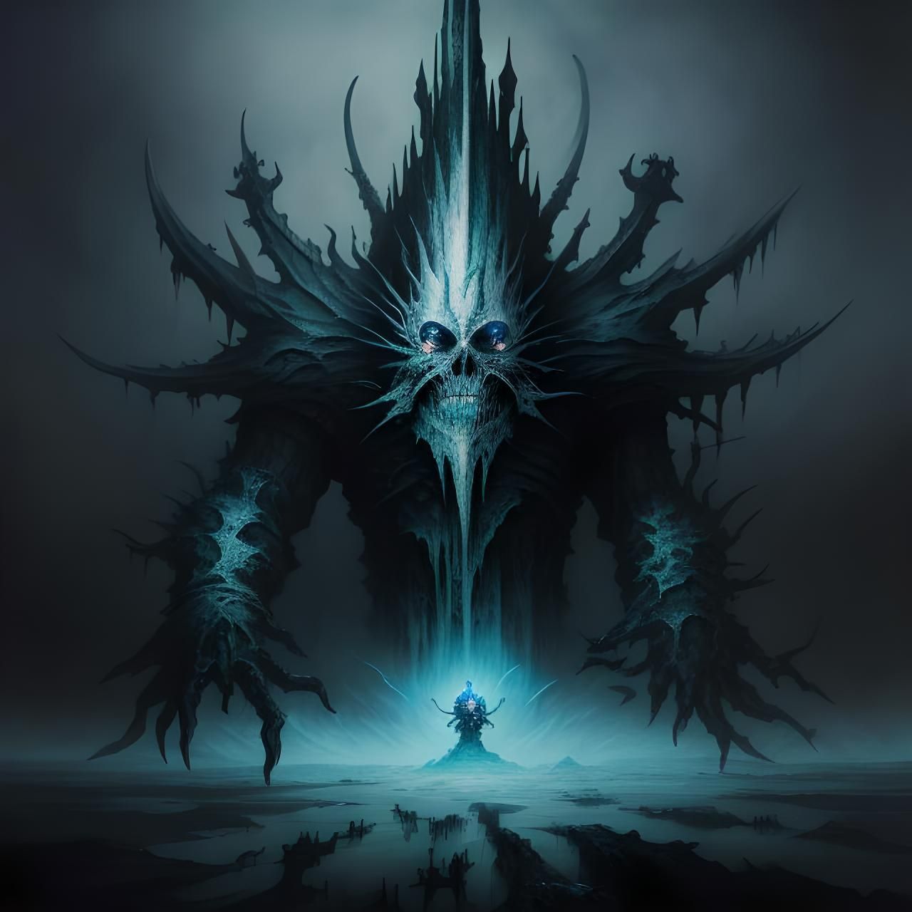 Icy Hellscape: A Horror Nightmare in Oil