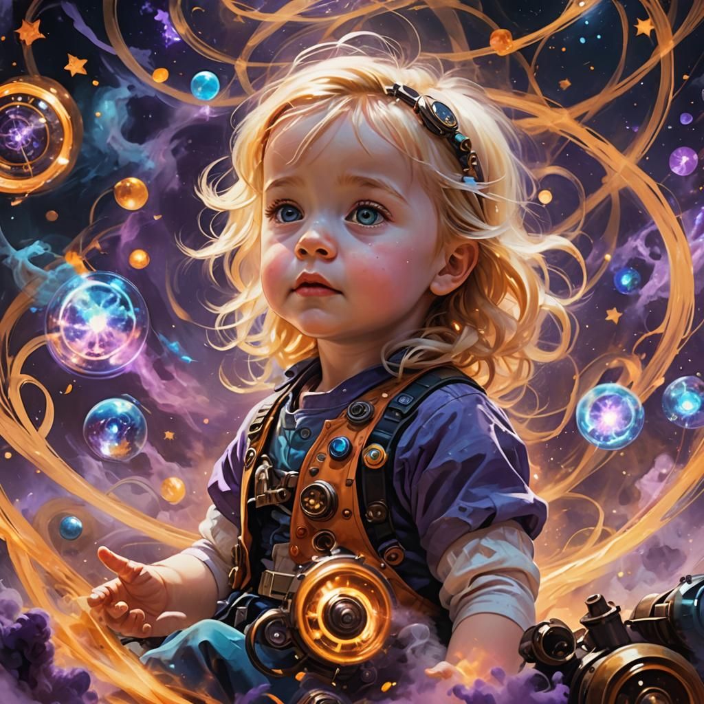 Cosmic Baby in Fantastical Concept Art